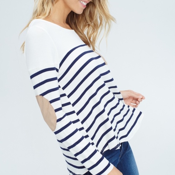 NEW Papermoon Suede elbow patch long sleeve shirt - Picture 2 of 4